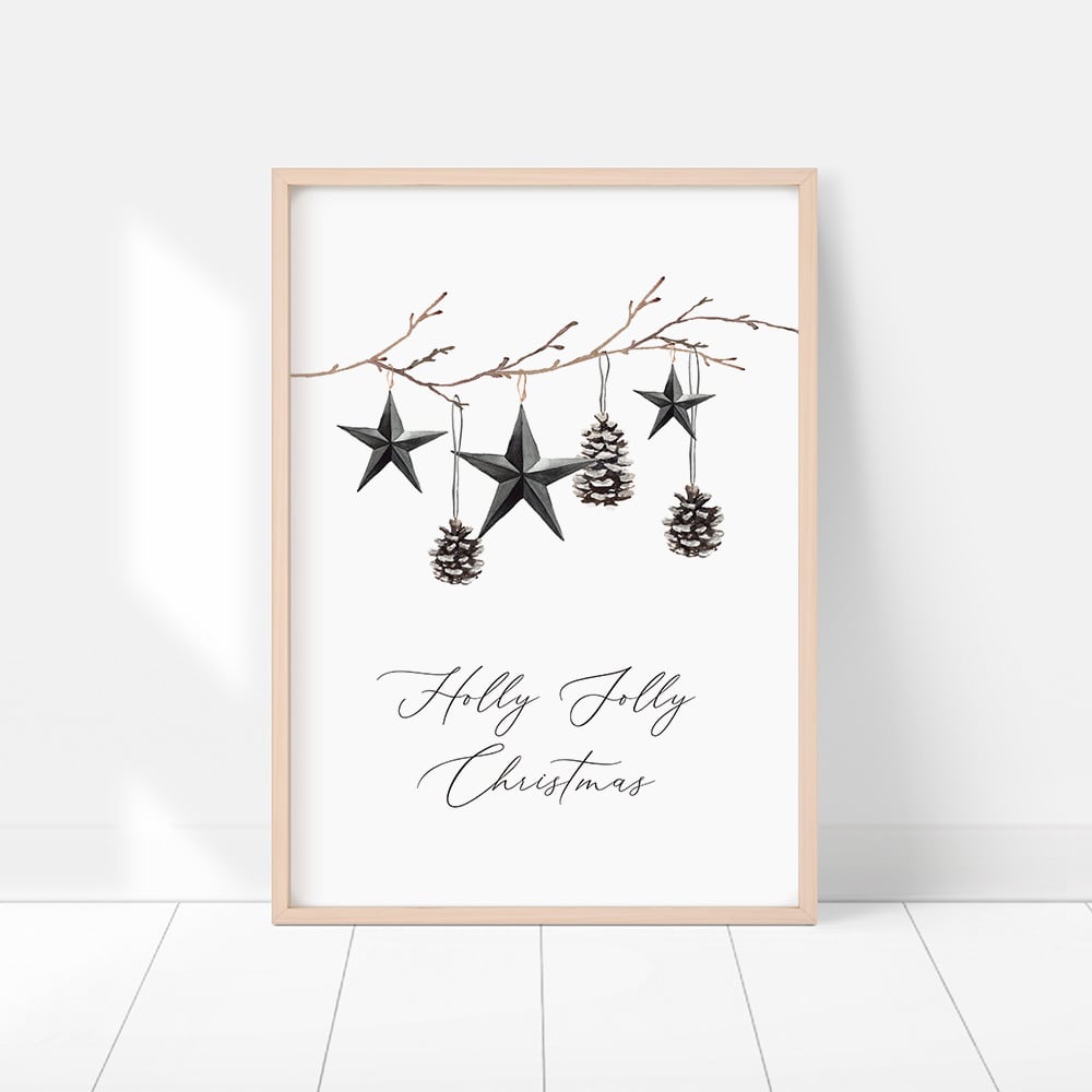 クリスマスポスター モノトーンオーナメント / i0327 / シックで大人っ