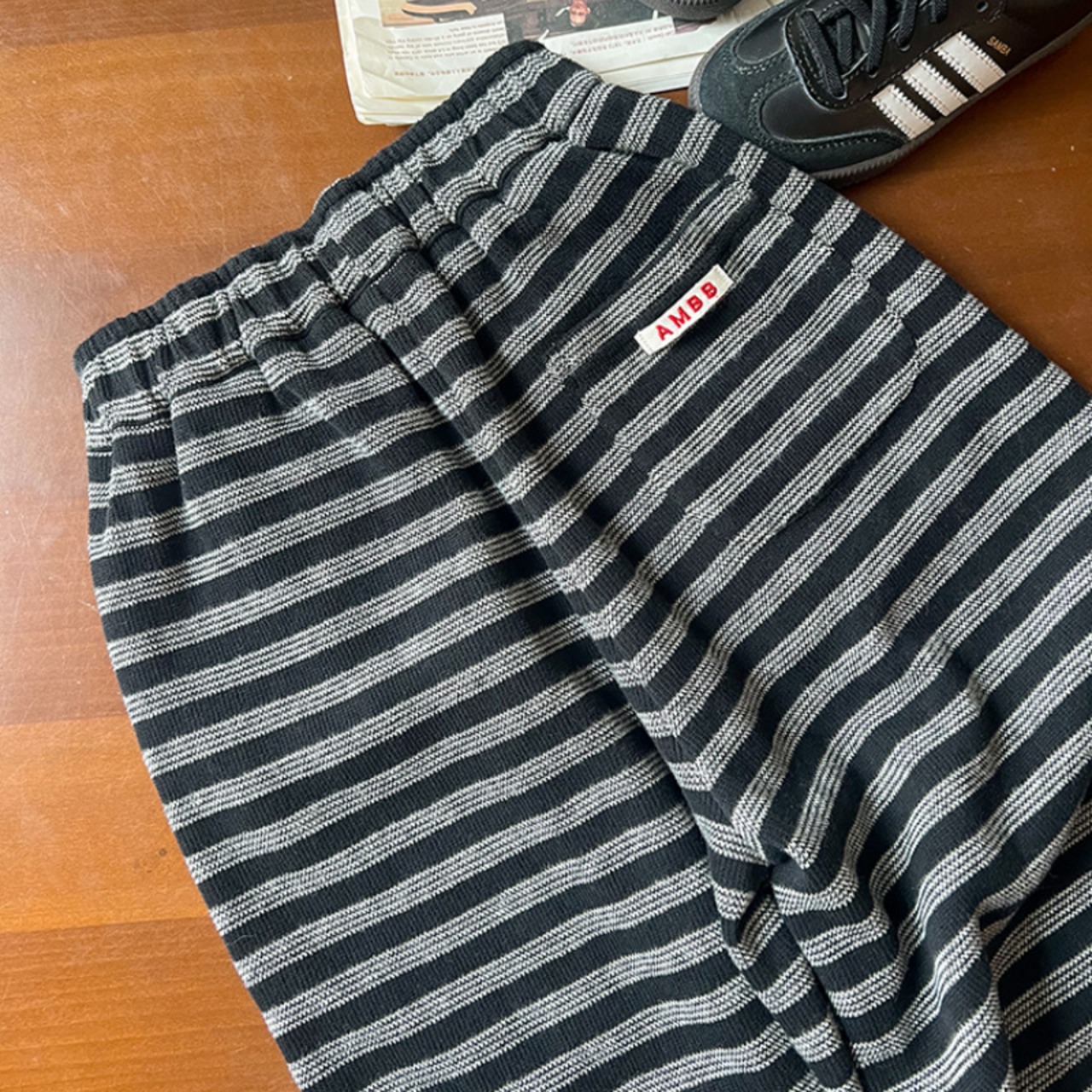 秋2wayボーダーボトムス