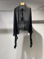 【24SS】GURTWEIN ガーウィン / asymmetric bat-sleeve chiffon loose polo shirt