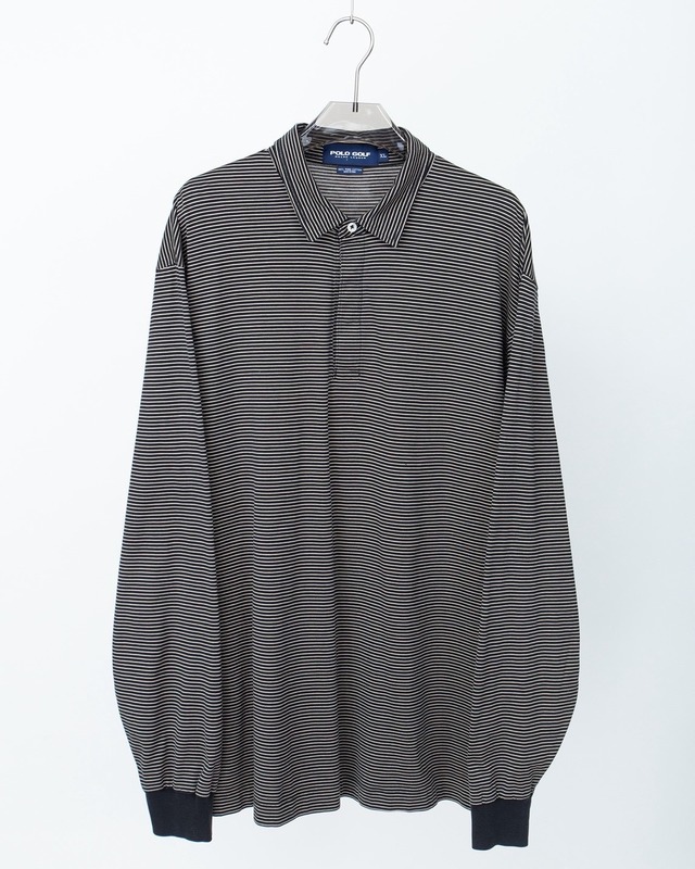 "POLO GOLF" fly-front border cut & sew polo shirt
