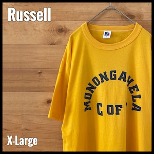 【Russell】90s アーチロゴ プリントTシャツ フェルト XL ビッグサイズ シングルステッチ US古着