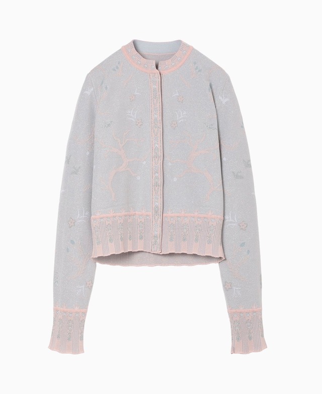 【Mame Kurogouchi】Layered Jacquard Knit Cardigan