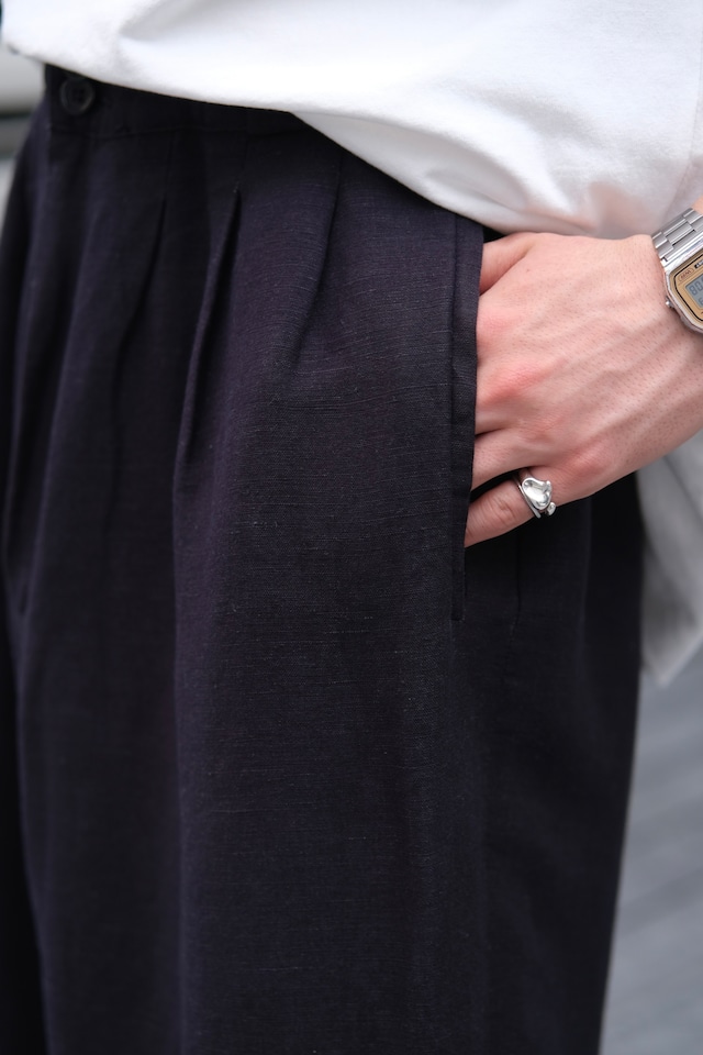 Utah/"Giorgio Sant'Angelo" 3-tuck linen trousers