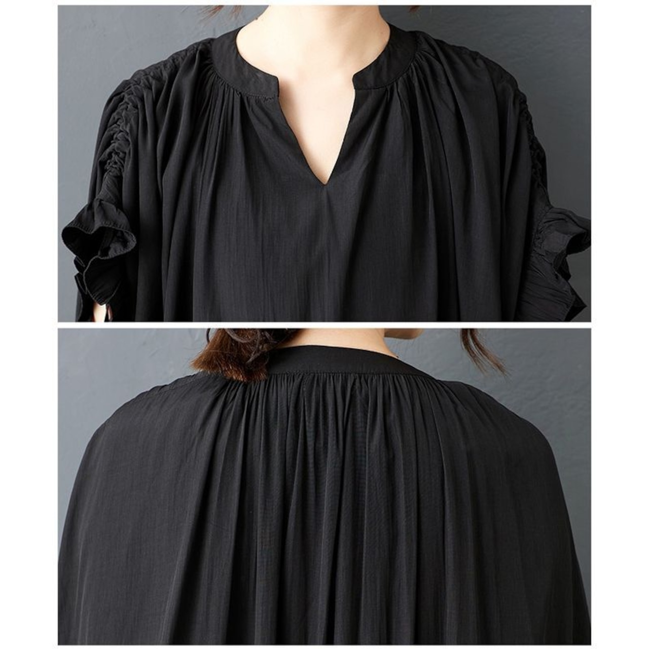 フリルスリーブ ゆったり ワンピース 30140