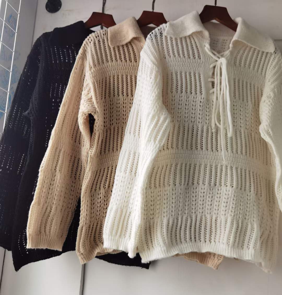 編み上げ襟付きニット　AJ1079-819