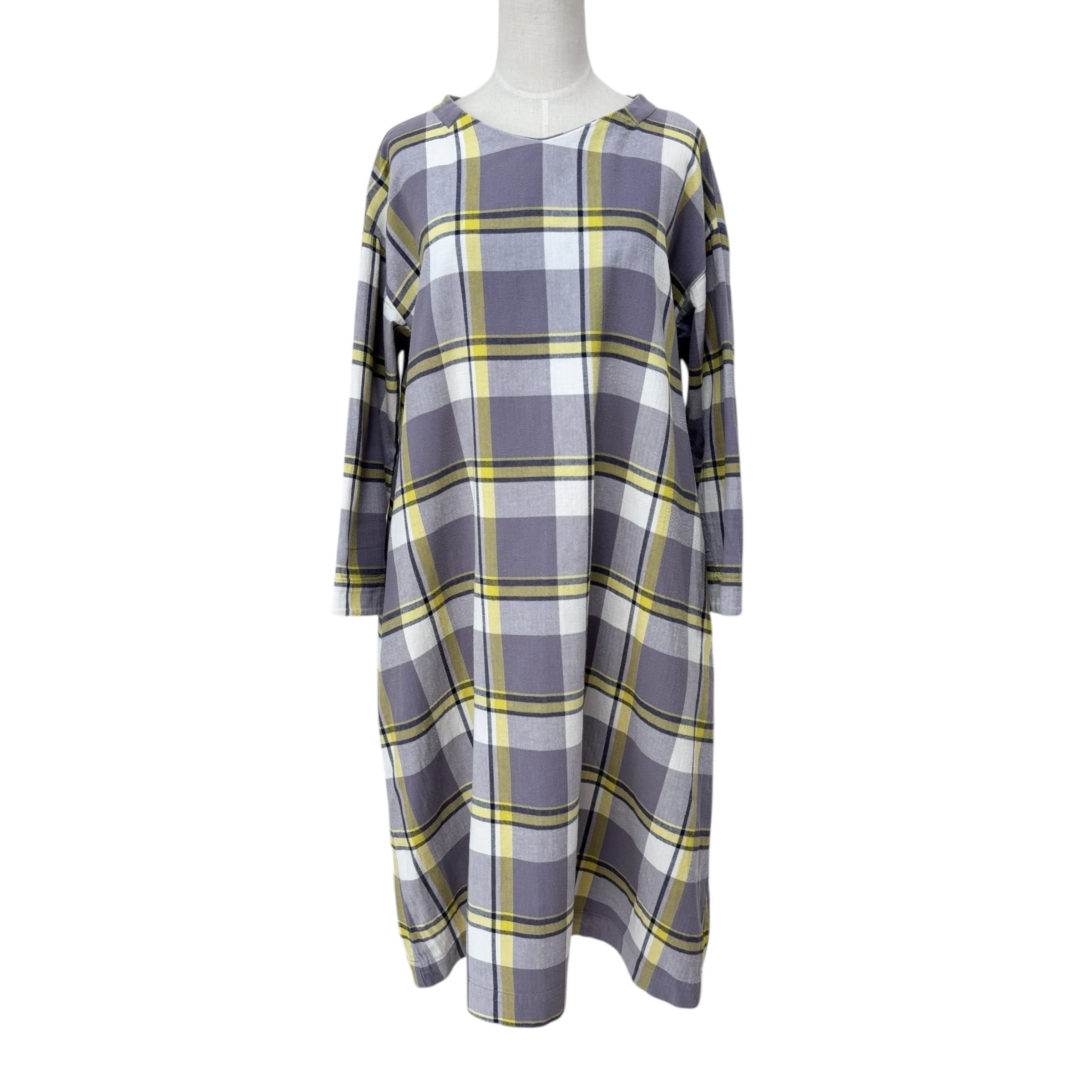 古着 スタジオクリップ チェック柄 コットンボイル ワンピース クリーニング済み レディース フリーサイズ