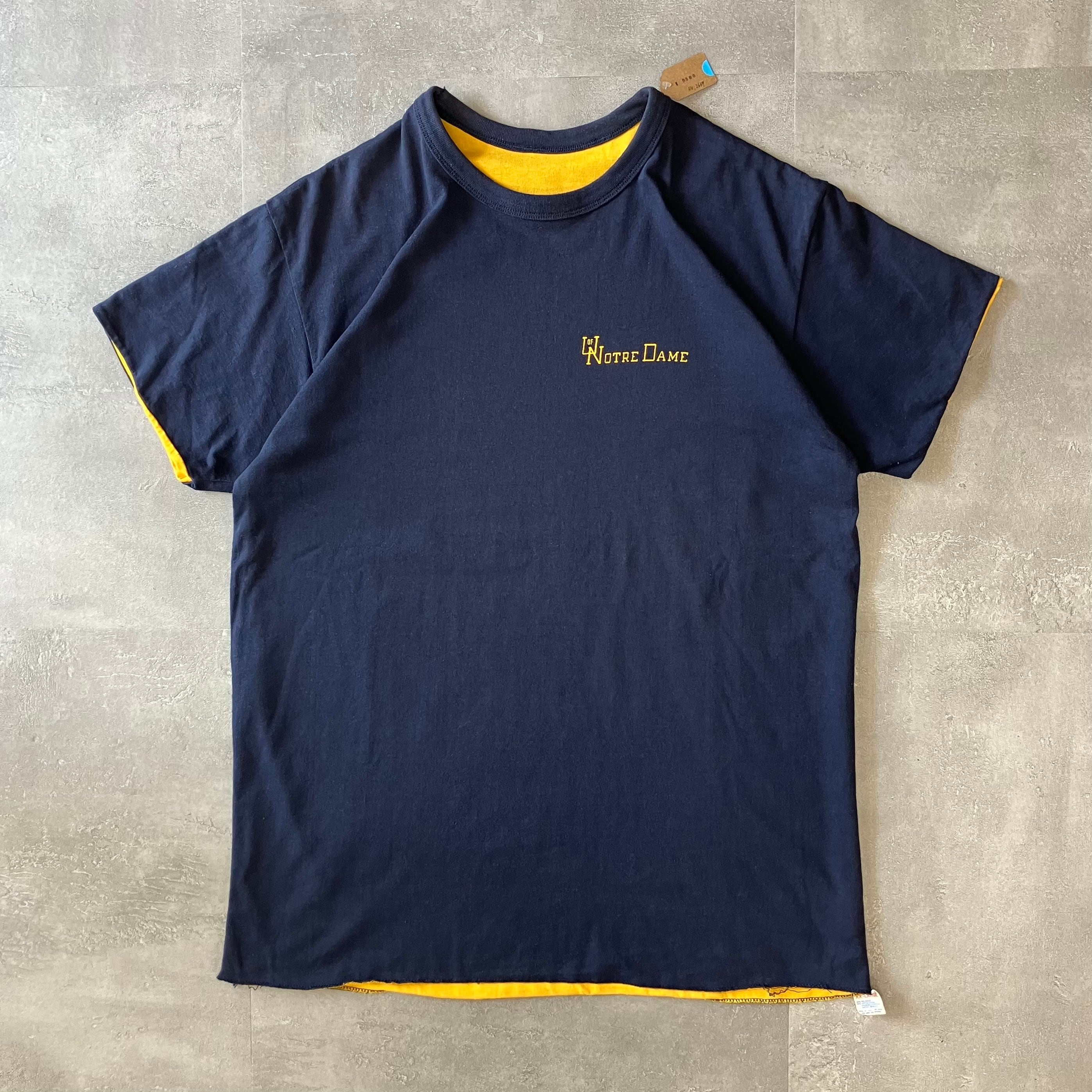 champion チャンピオン 80s トリコタグ プリントTシャツ Notre-Dame ダブルフェイス XXL No.2669