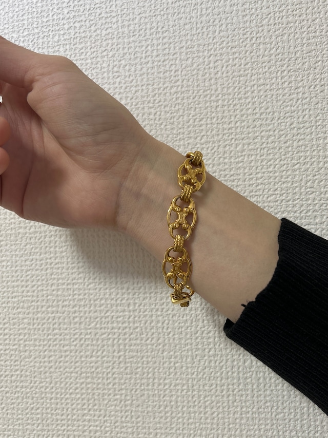 CELINE セリーヌ ブレスレット ゴールド ブラゾン vintage ヴィンテージ オールド xrpw5s