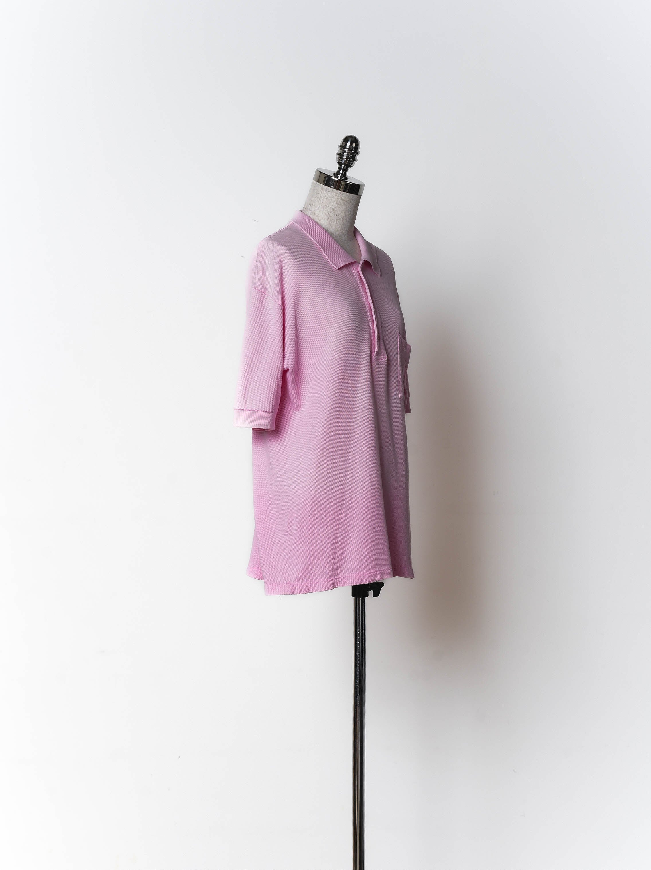CELINE セリーヌ　ポロシャツ　半袖　ピンク　Ｓサイズ CELINE セリーヌ ピンクワンポイント半袖ポロシャツ | Raum Vintage