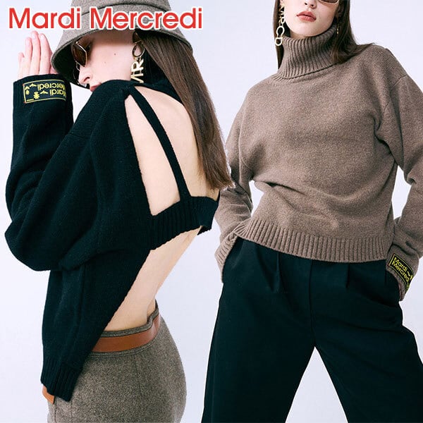 MARDI MERCREDI CASHMERE BLENDED TURTLE NECK OPEN BACK WM2373