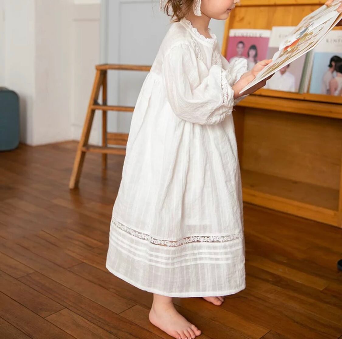 コットンナチュラルワンピース》》》》》ドレス　海外子供服　プチプラ　キッズフォト　撮影　ドレス　