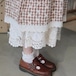 フラワー刺繍レース切替ペチスカート ・11957