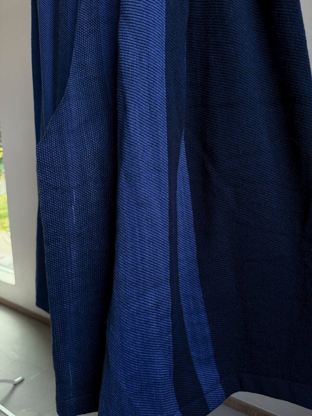 17）ワイドパンツ ショート ウールミックス BL/NV  玉木新雌 tamaki niime