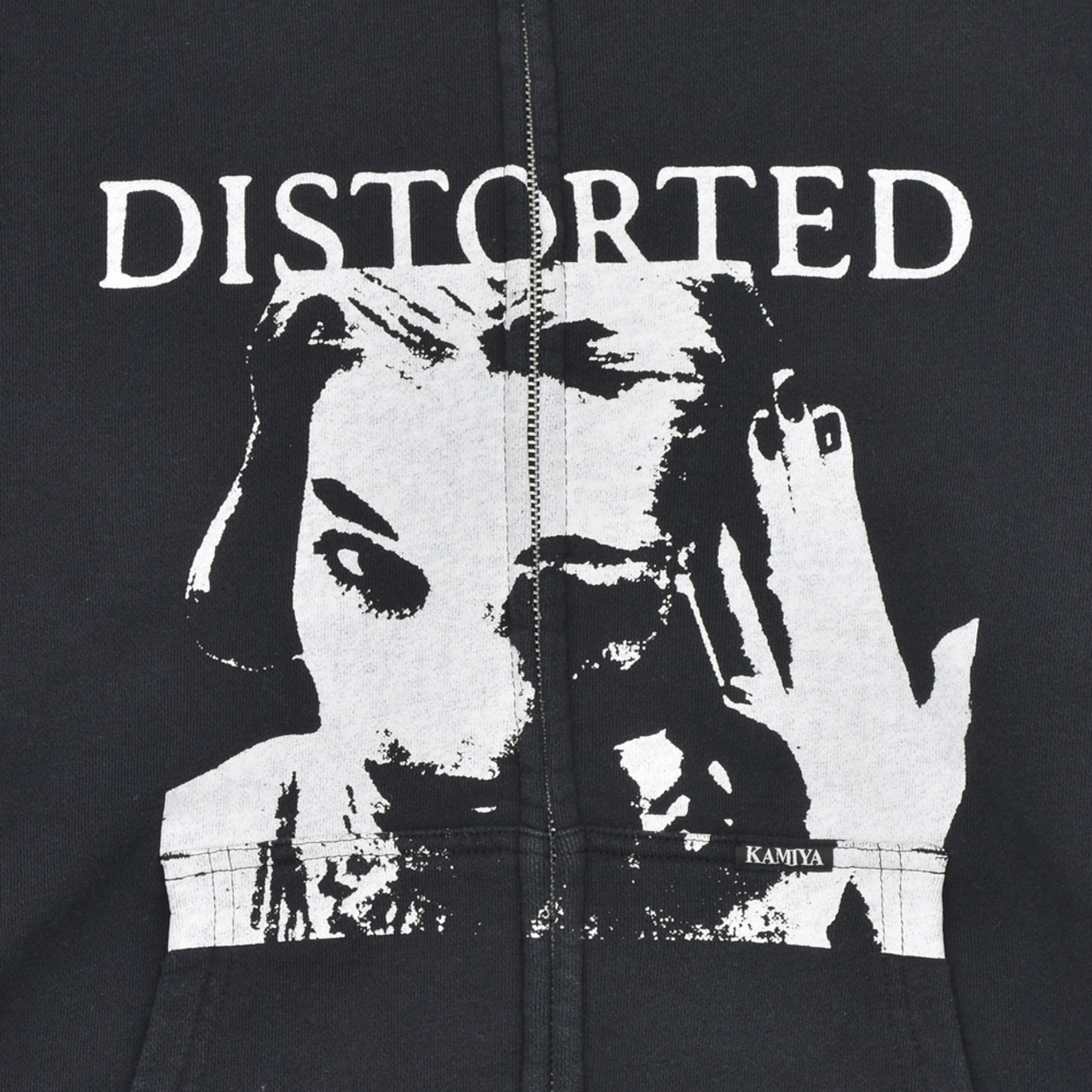 【KAMIYA】"""DISTORTED Girl""Zip Hoodie T/C" - 4