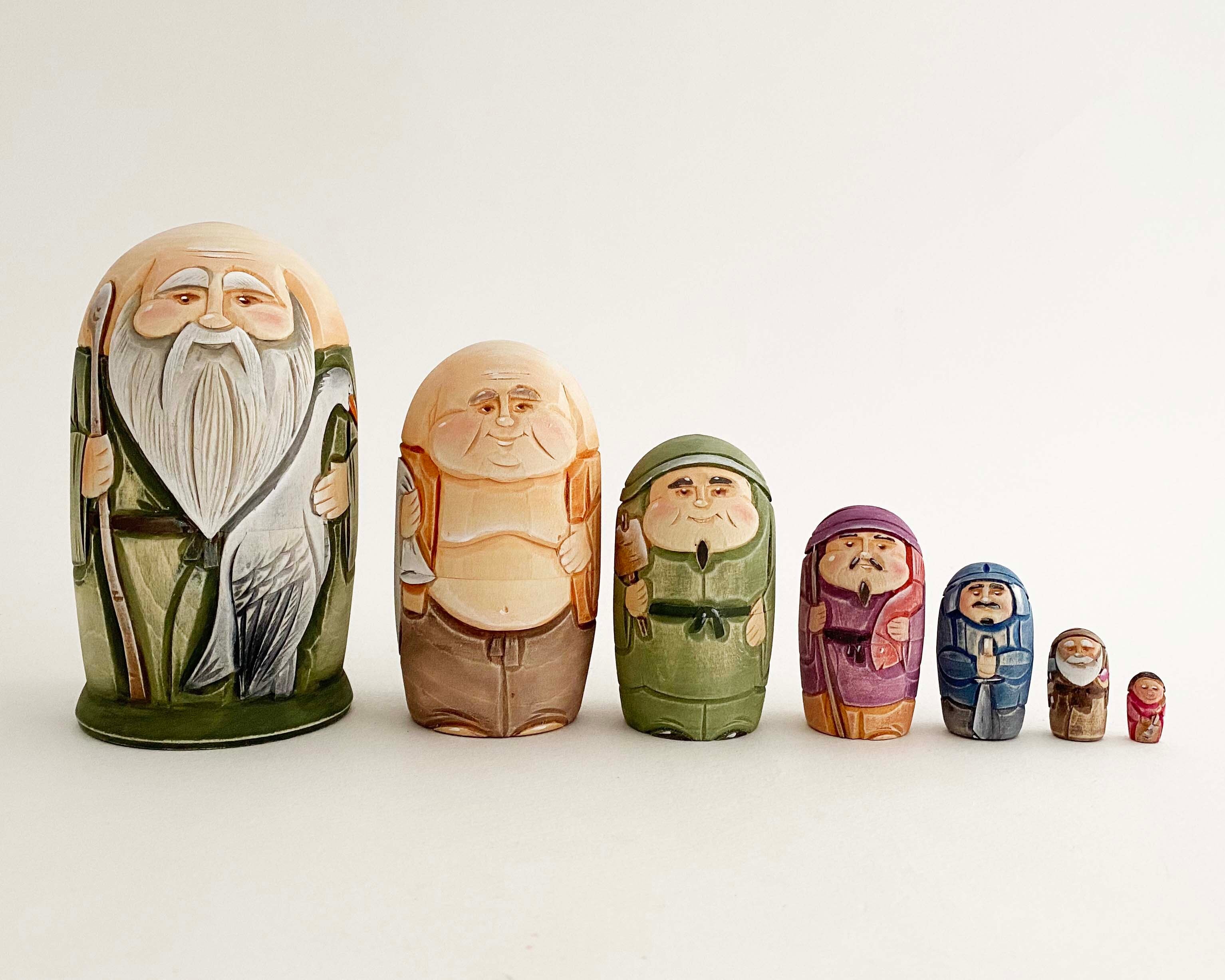 木彫七福神・入れ子人形玩具（ロシア・コブロフ工房作） | kokeshka