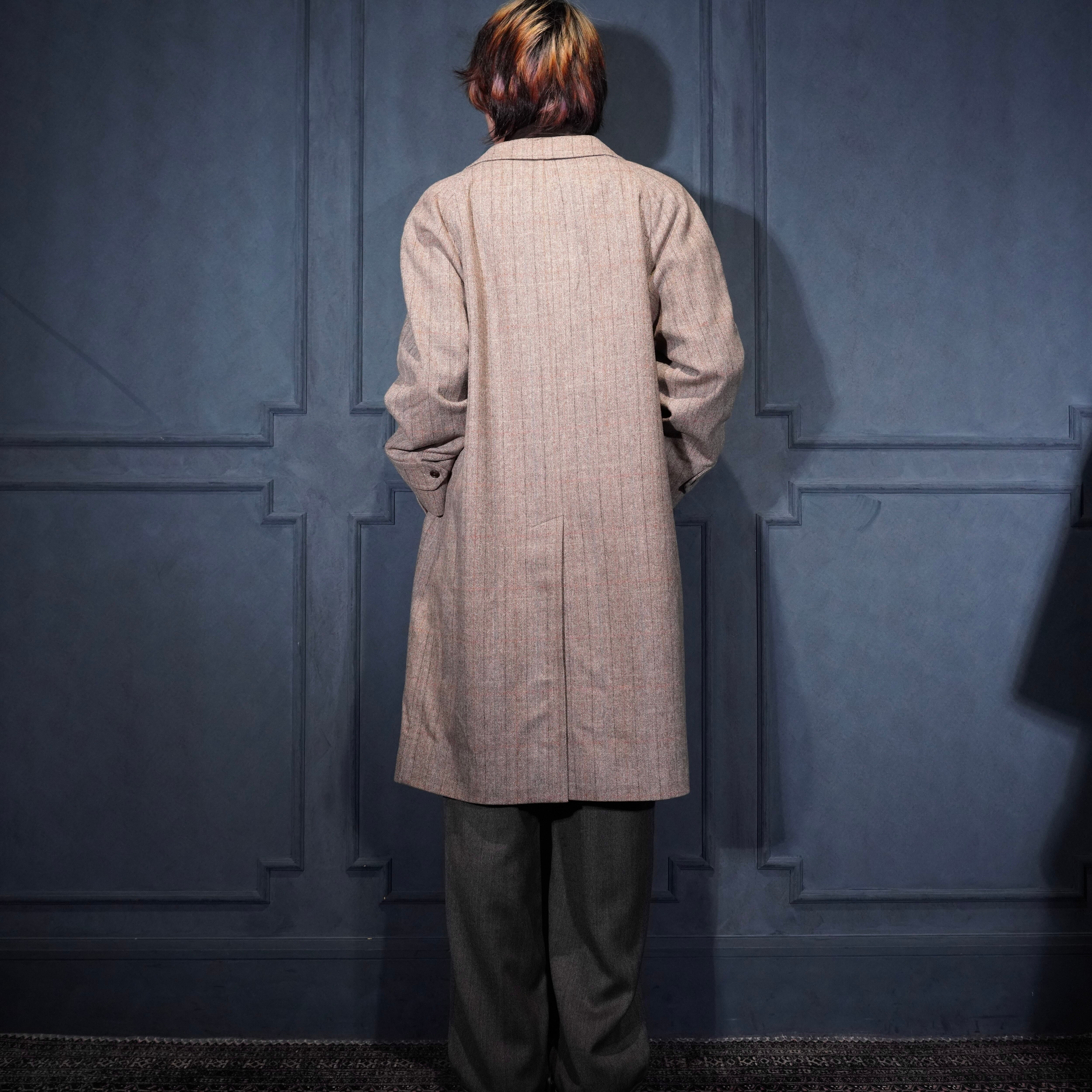 Burberrys バルマカーンコート ウール チェック ビンテージ Burberrys CHECK PATTERNED TWEED WOOL BALMACAAN COAT/バーバリー
