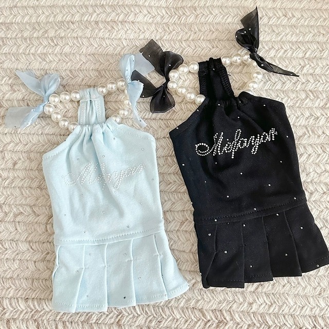 pearl stone pleats one-piece