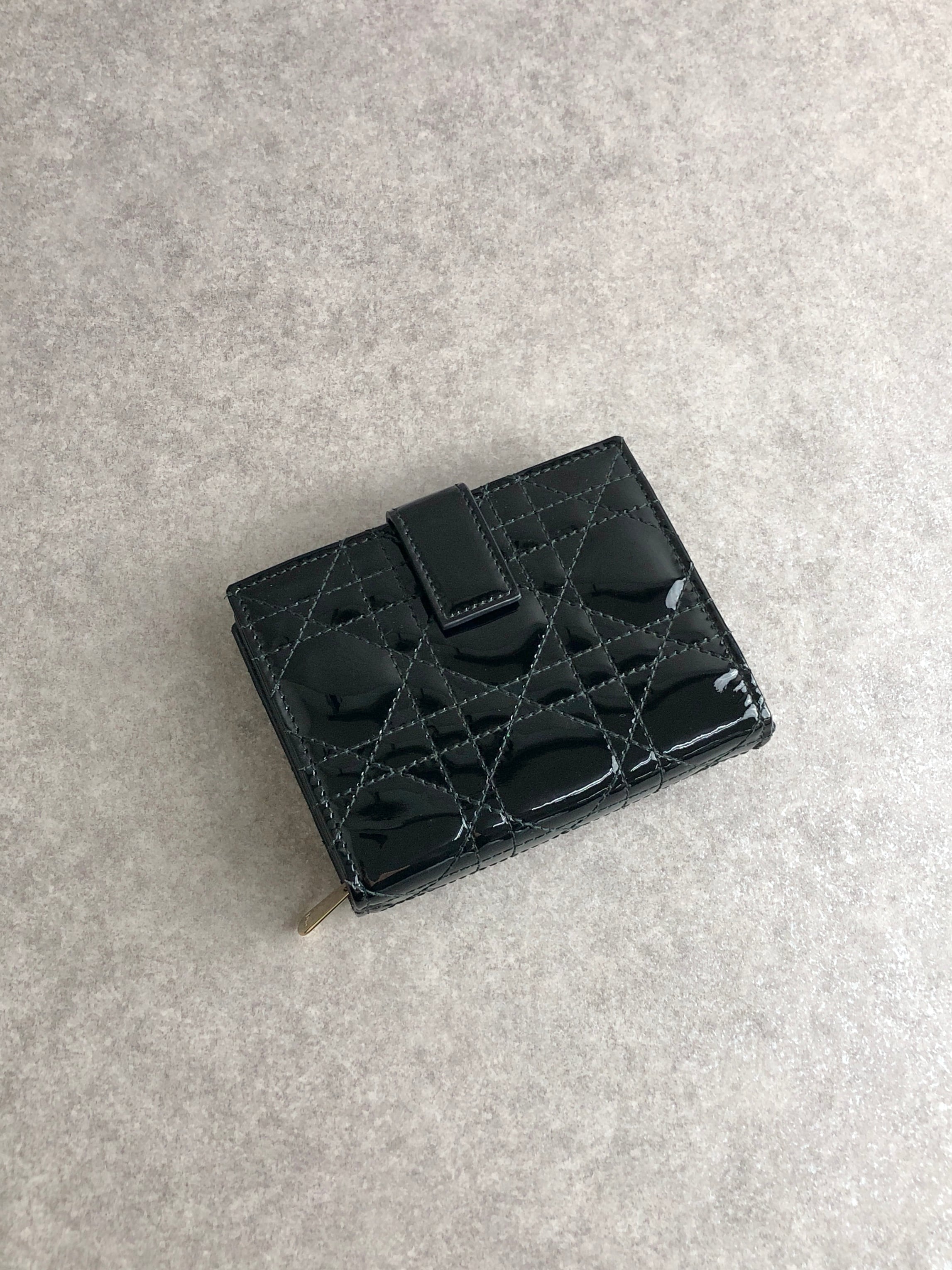 Christian Dior クリスチャン ディオール 財布 ブラック カナージュ レザー 二つ折り財布 vintage ヴィンテージ オールド m435au