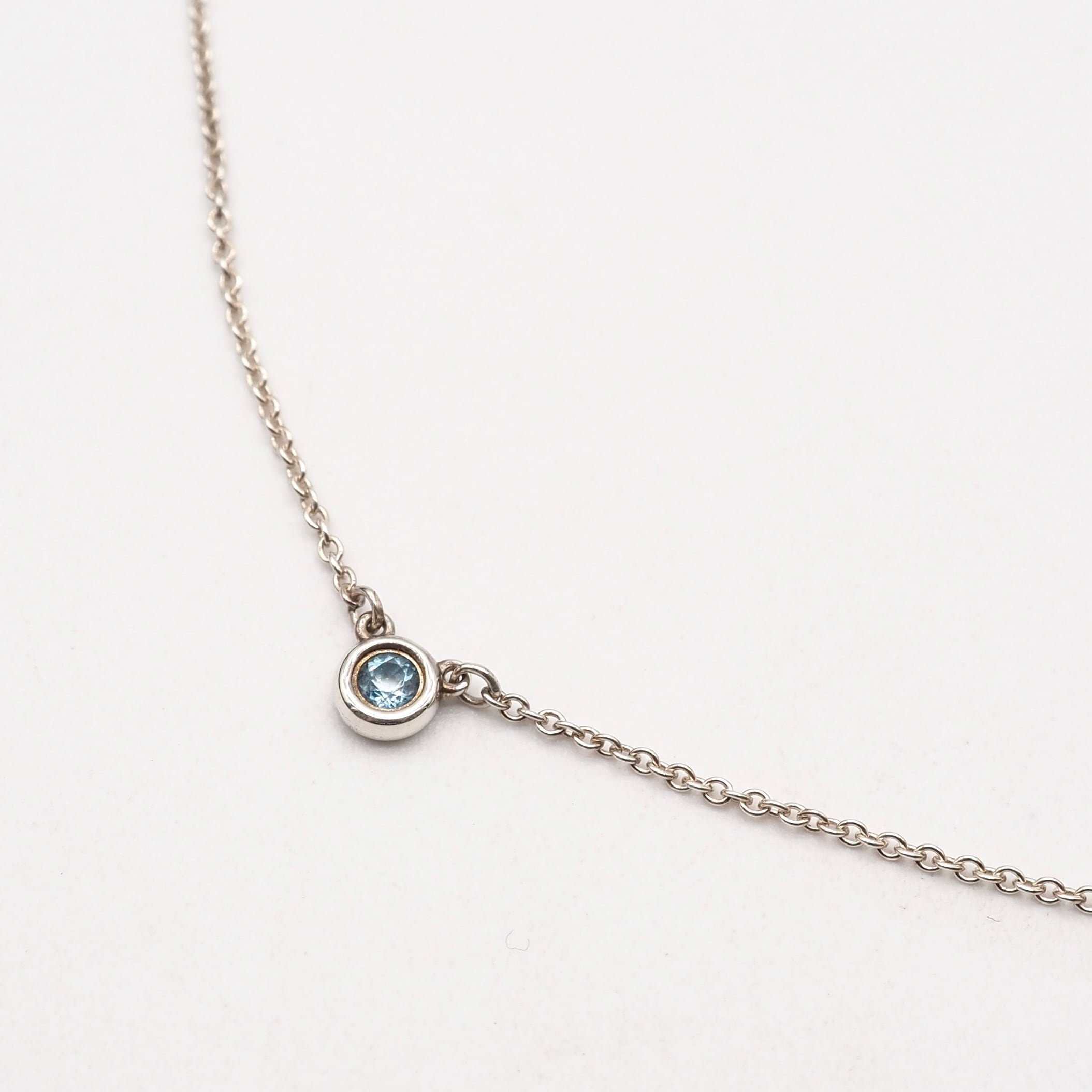 Tiffany&Co. カラー バイザヤード ネックレス アクアマリン シルバー