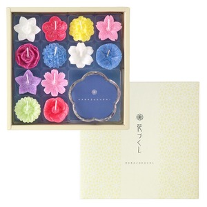 【特価処分】カメヤマ 花づくしギフトセット(植物性) 水に浮かぶキャンドル 季節のお花 植物原料使用 進物用 贈答用