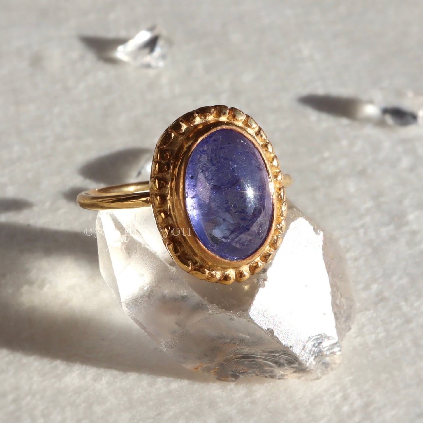 13.5-14号向け）タンザナイトグラニュレーションリング オーバル