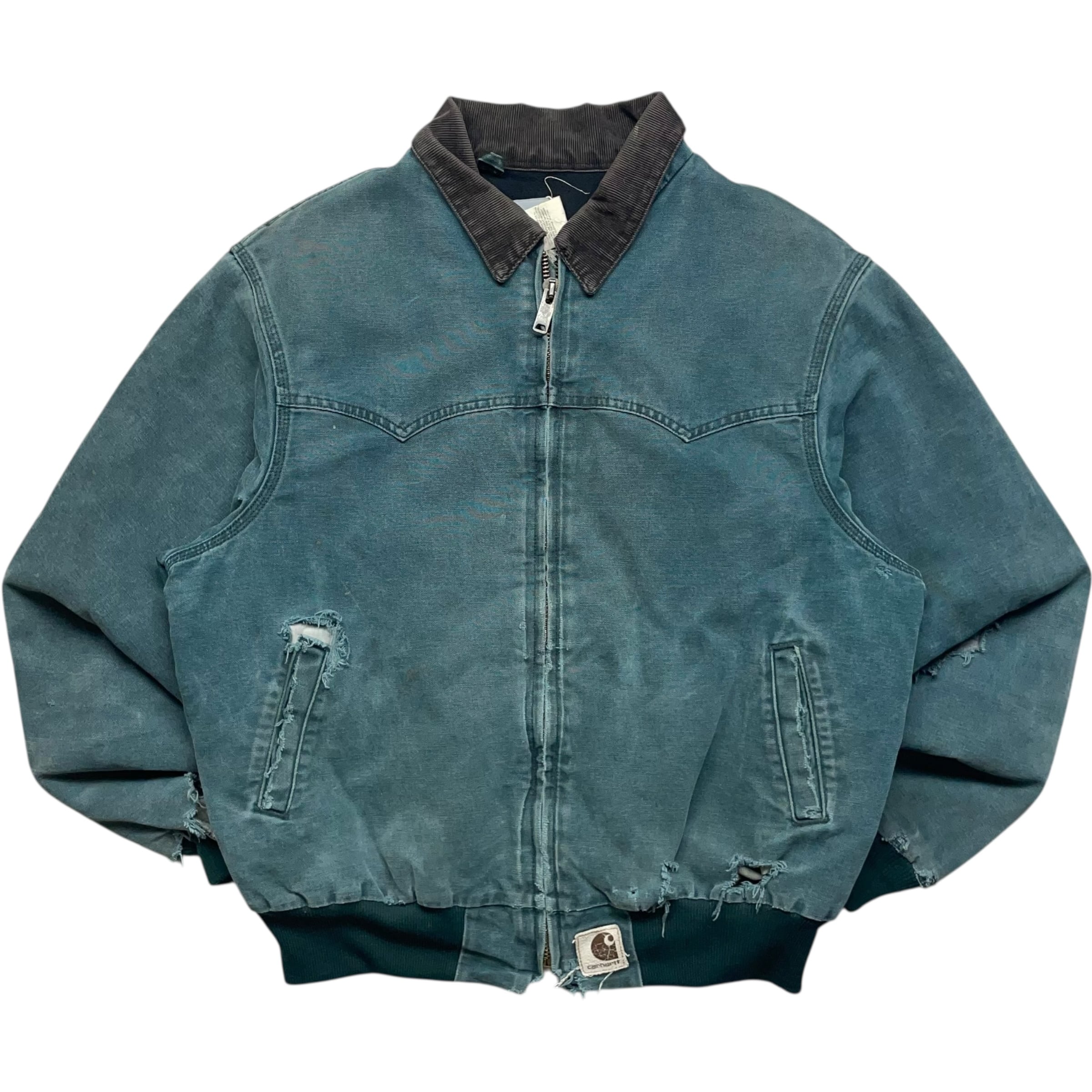 《XL》 Carhartt カーハート 希少カラー サンタフェジャケット ワークジャケット ボロ フェード HTG 90年代 vintage no.9389