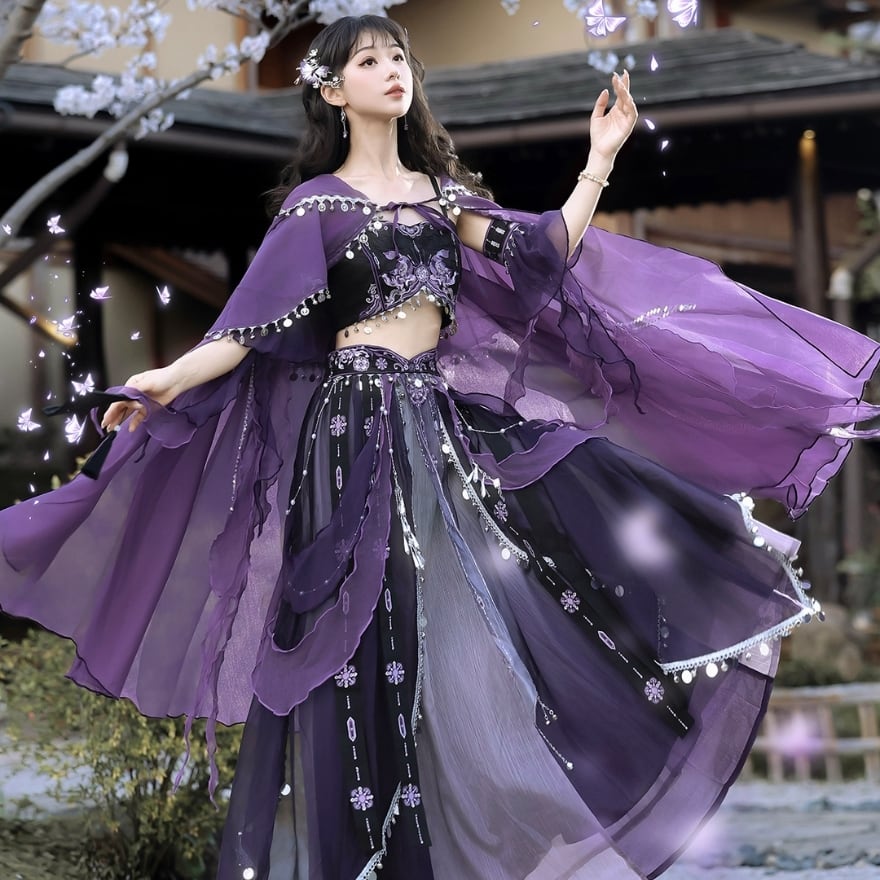 中華ゴシック｜紫刺繍ケープ付き4点セット イベント衣装 | ロリータ