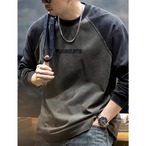 Long Sleeve Bicolor Crew Neck Pullover Sweatshirt ◇H0941