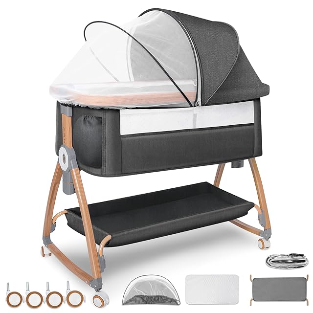 Dulumer 3 IN 1 ベビーベッド 添い寝 ゆりかご 持ち運びベビーベッド
