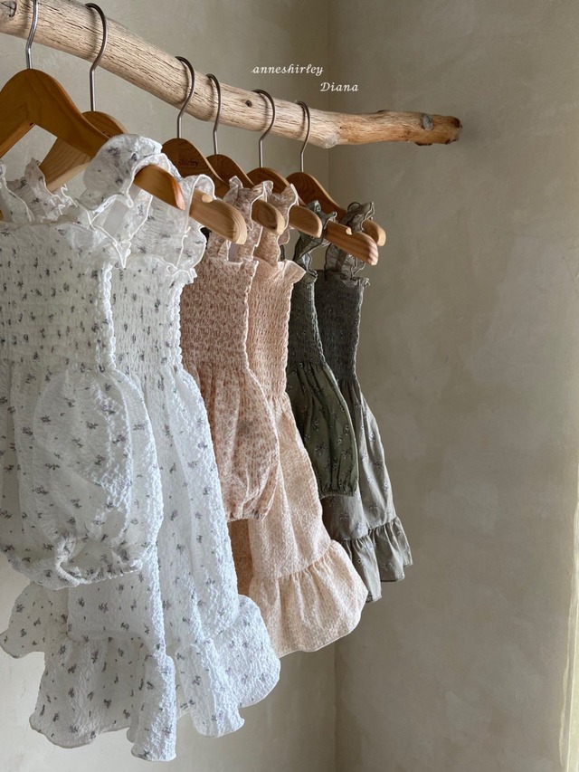 ラスト1 peachS【即納】<Anne shirley>  Release smock dress