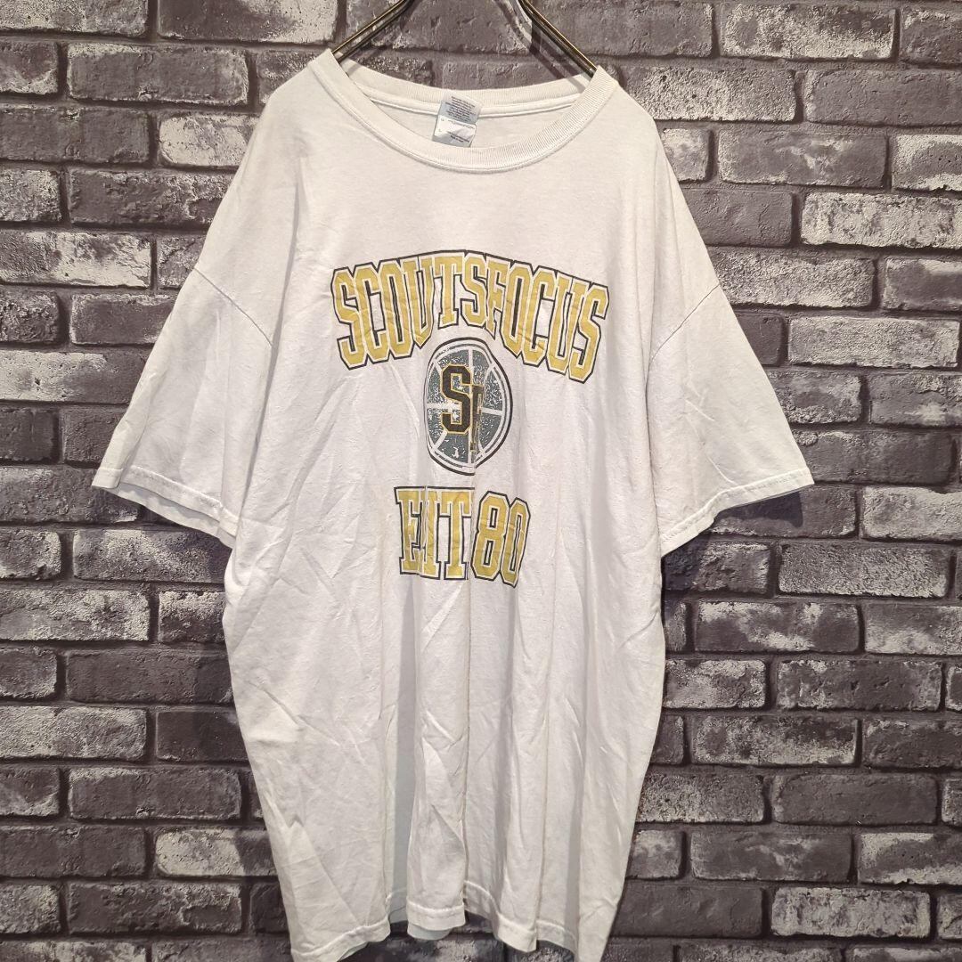 【santa fe】90s 両面刺繍 ビッグロゴ テンセル素材シャツ