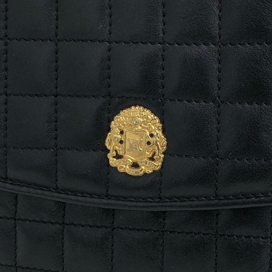 CELINE セリーヌ ショルダーバッグ ブラック ブラゾン レザー バイア