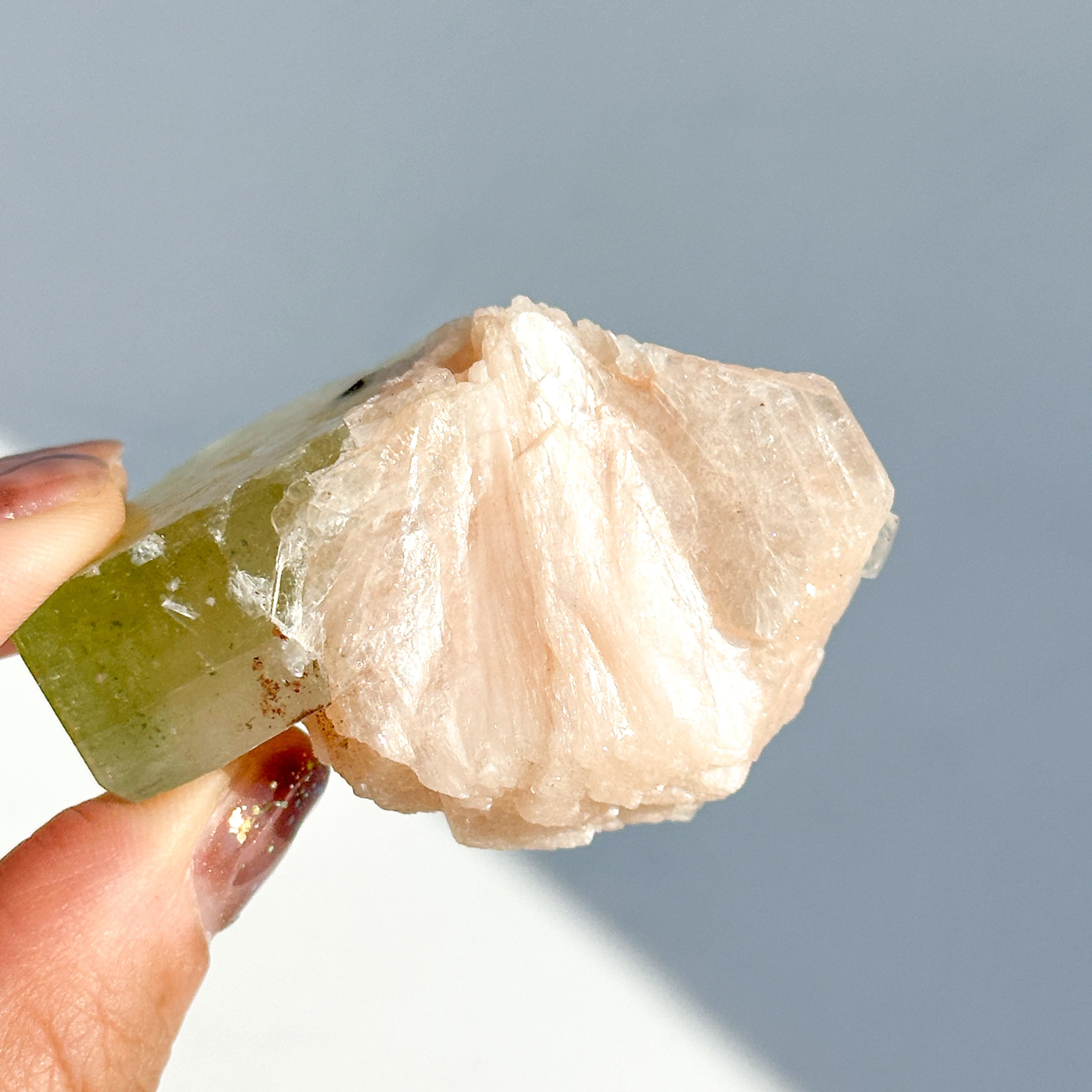 グリーンアポフィライト＆スティルバイト 13◇ Green Apophyllite