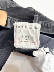 90s Levi’s 501 BLACK DENIM PANTS MADE IN USA Size W36L32→W34.5L31.5