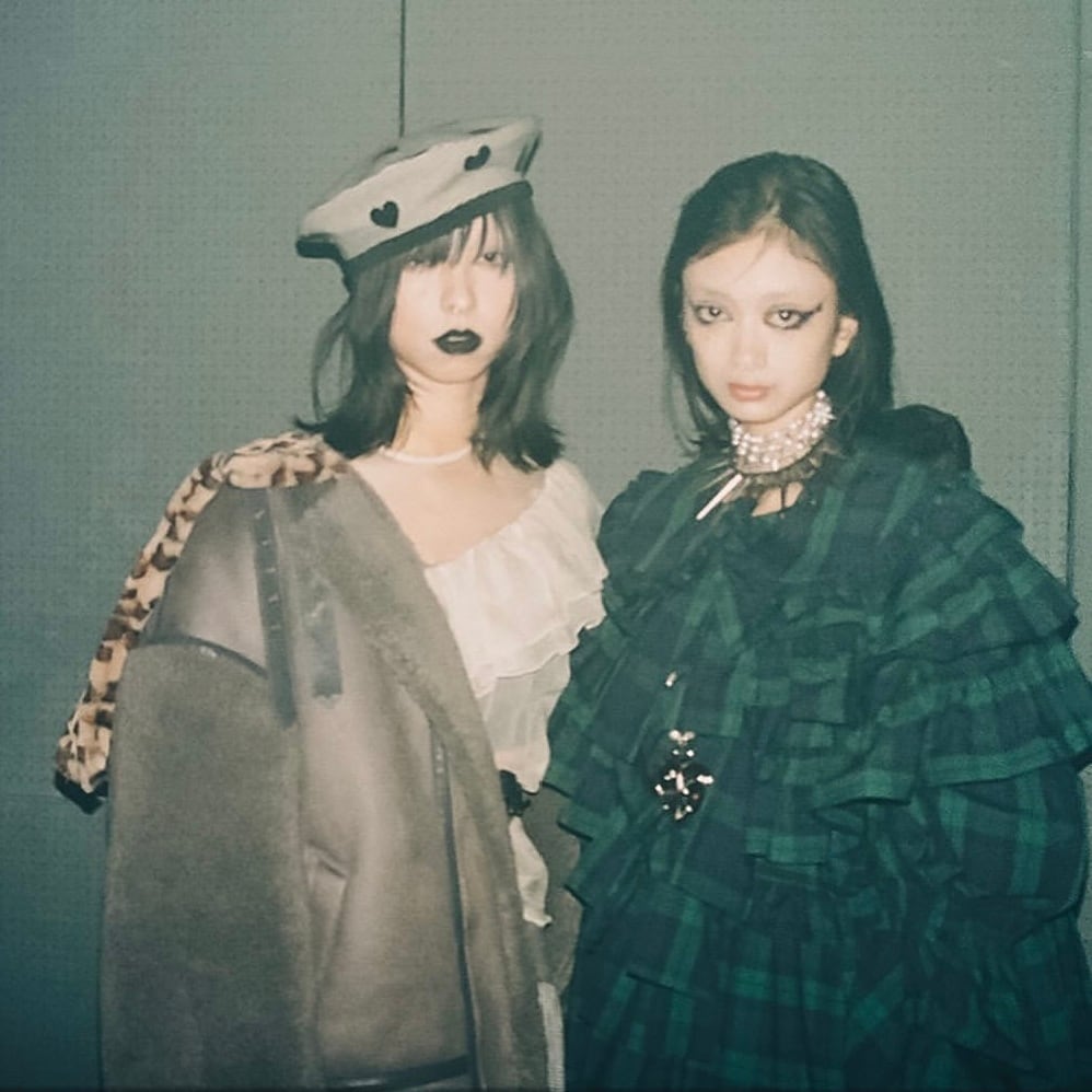 ハートチェックベレー帽　BLACK