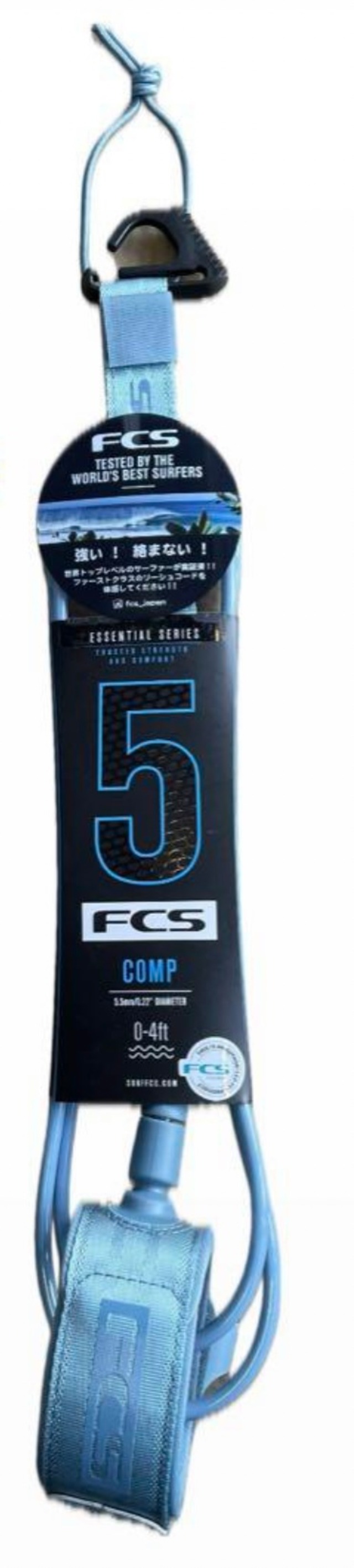 FCS 9’’LONGBOARD CALF ESSENTIAL LEASH WARM GREY /ICEBERG GREEN ロングボード カフ リーシュコード 膝用