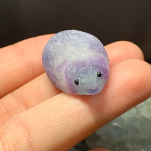 5セレスタイトに住み着いているフローライトハリネズミさん