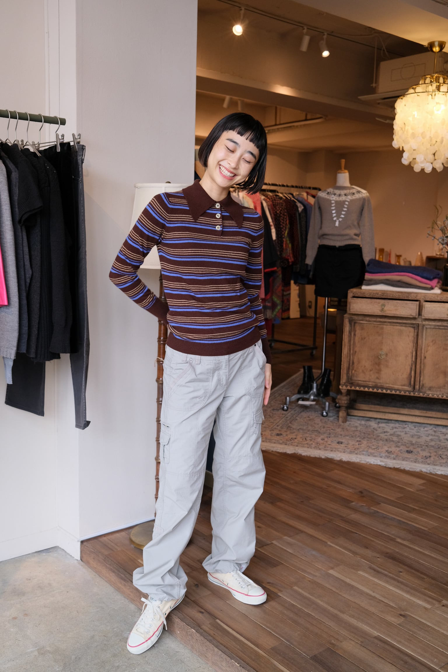 barrie カシミアボーダーニット