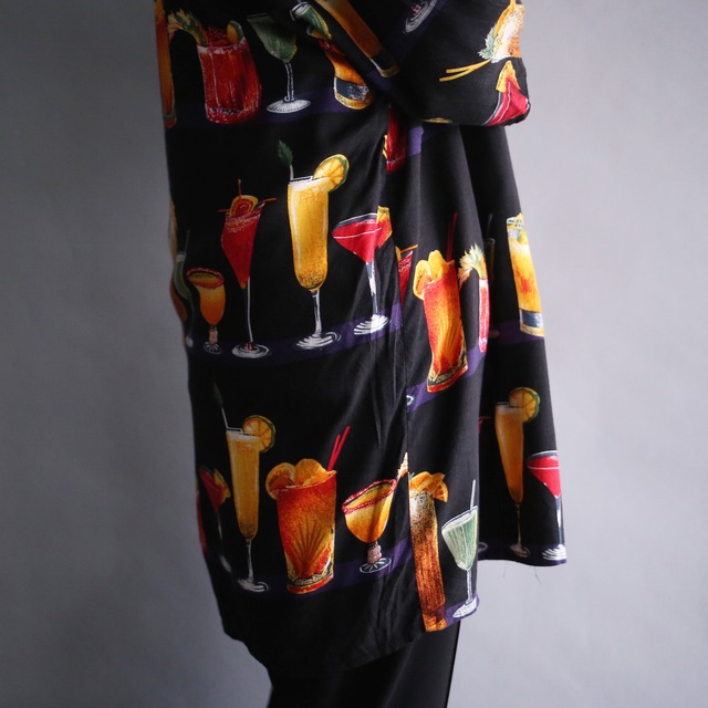 many many cocktail pattern loose h/s shirt