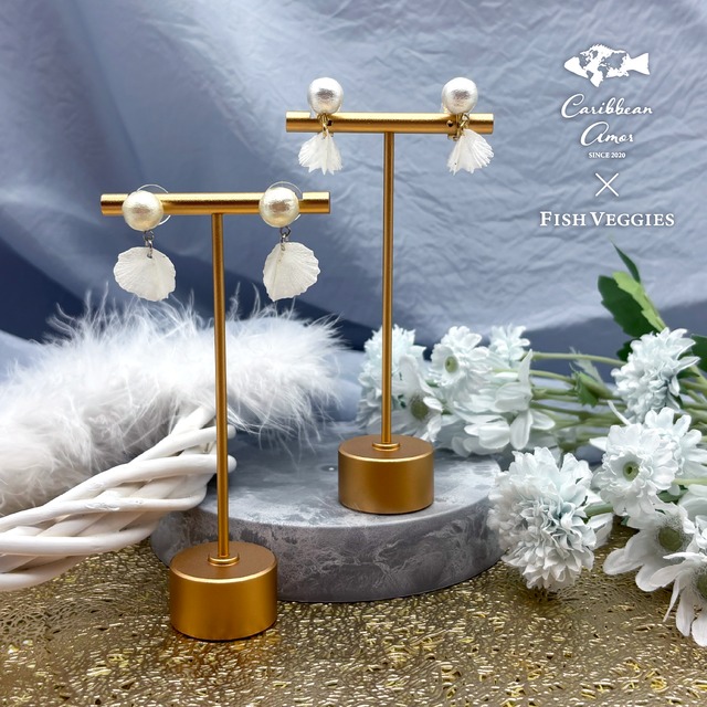 チョウザメ鱗耳飾り