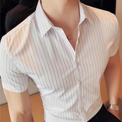 striped slim casual shirt 00110