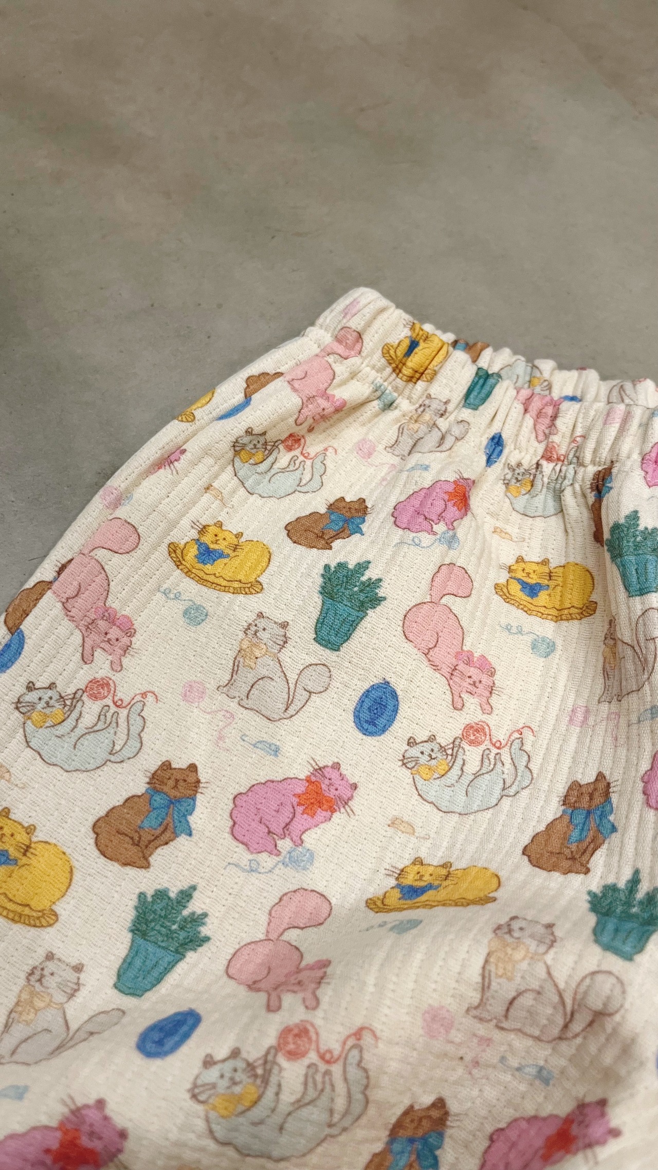 【Rica】 ふっくらガーゼコットンパンツ／ネコ（80–120cm） - 2