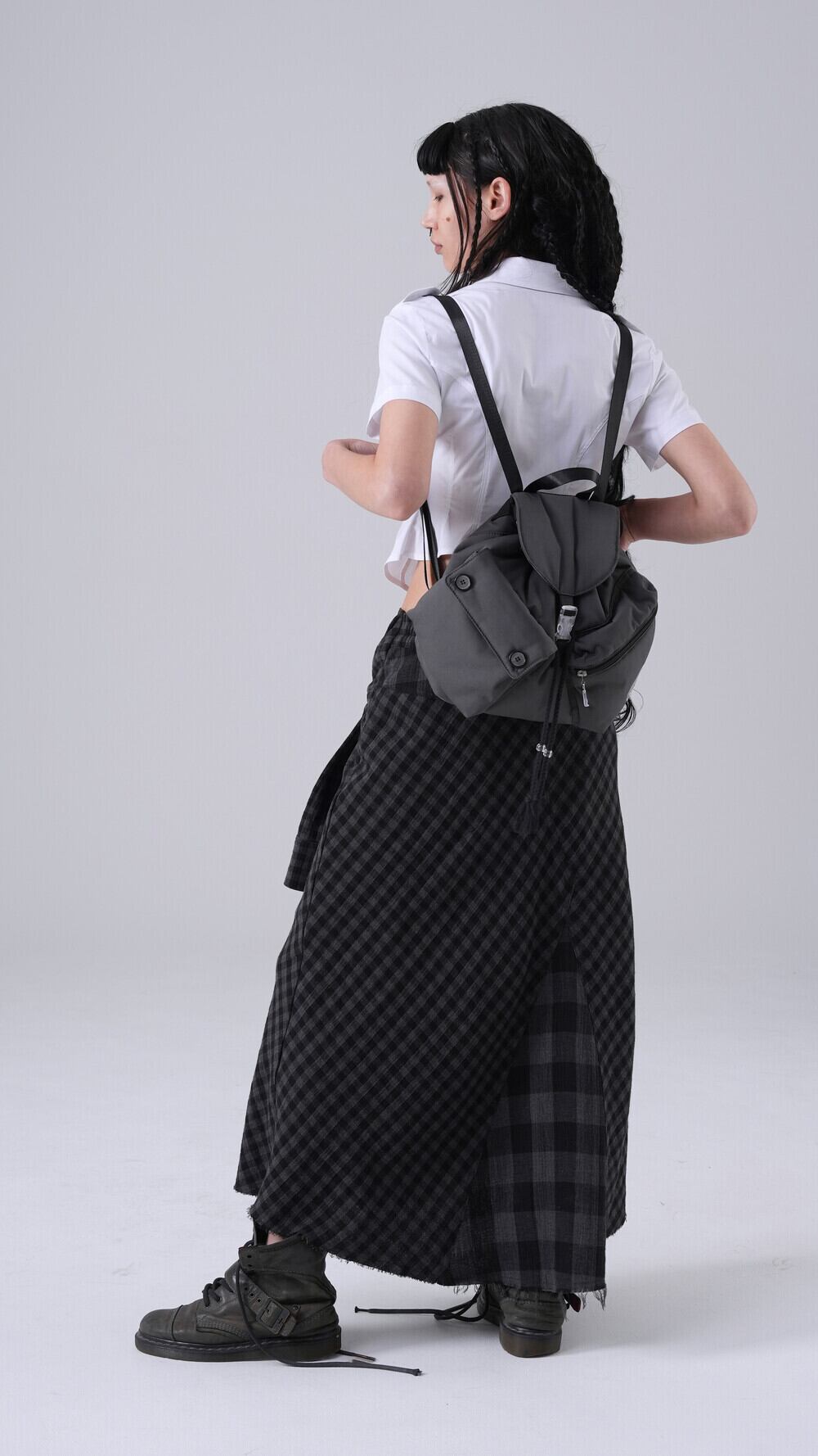 TENSE DANCE] Button mini backpack_charcoal 正規品 韓国ブランド