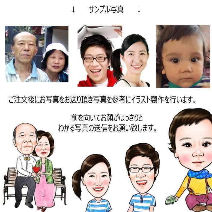 似顔絵 ギフト（子ども）似顔絵製作 サプライズギフト 似顔絵 敬老の日