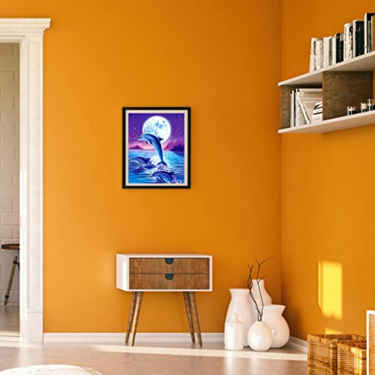 5dダイヤモンドアート 動物イルカ 5Ｄ ダイヤモンド塗装 モザイクアート ペインティング キット ビーズ絵画 全面貼り付けタイプ アート モザイクビーズ 芸術品 装飾 DIY 手芸 キット