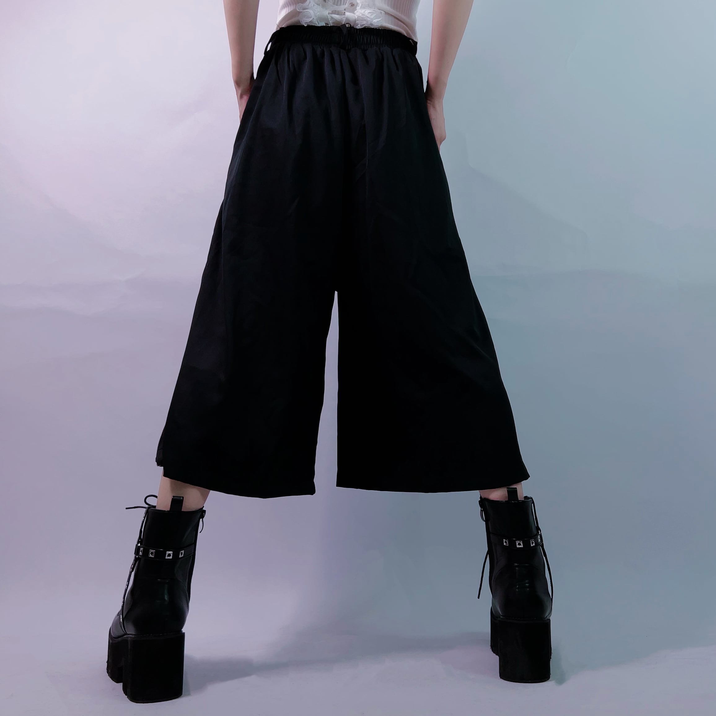 完売品　7分丈2WAY WIDE PANTS【和柄九尾(赤)】