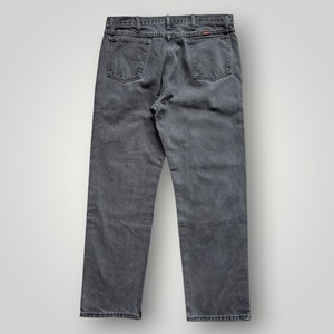 【00s】RUSTLER ブラックジーンズ デニム パンツ メンズ W34相当 フェード 黒 ストレート ラスラー Wrangler コットン VINTAGE 古着