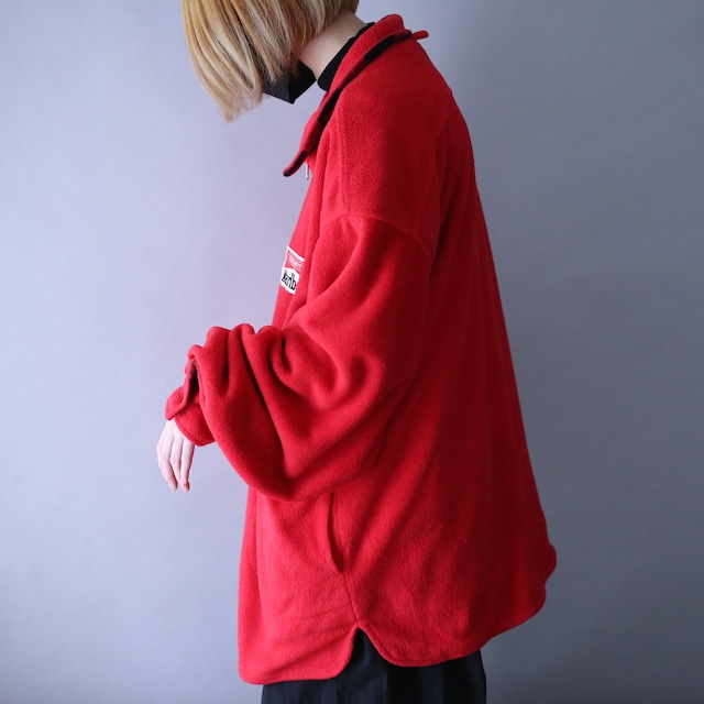 "Marlboro" reversible XXL over silhouette half-zip fleece pullover