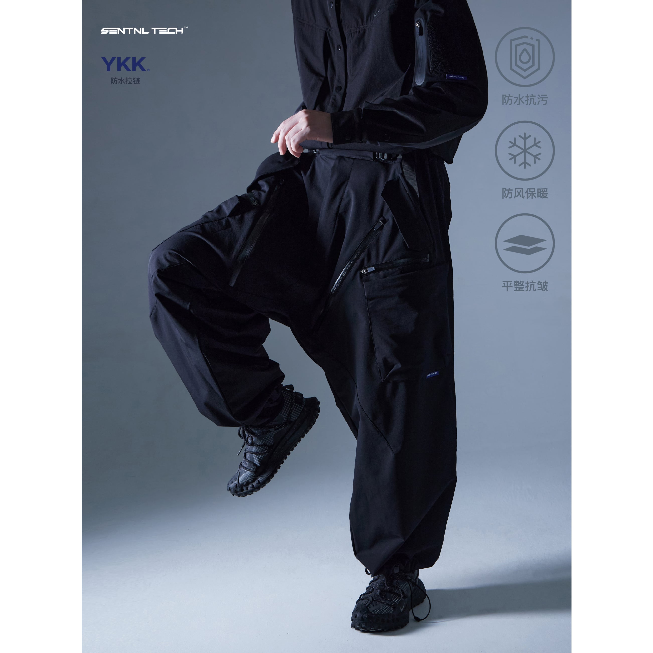 SakoプリーツパンツL　黒　サルエル　ワイド Sako様専用プリーツパンツL 黒 サルエル ワイド - メルカリ