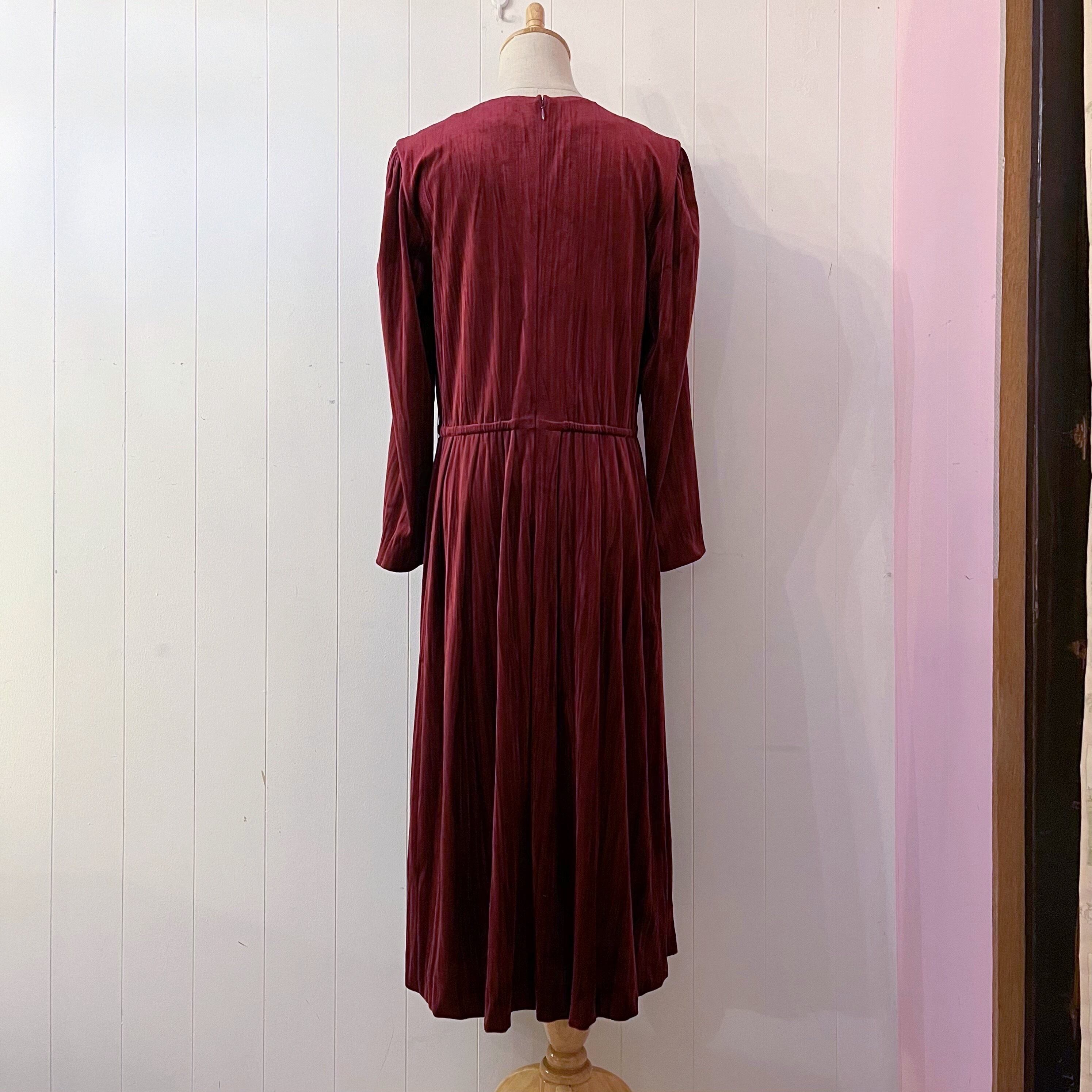 bordeaux velours wrinkle one-piece